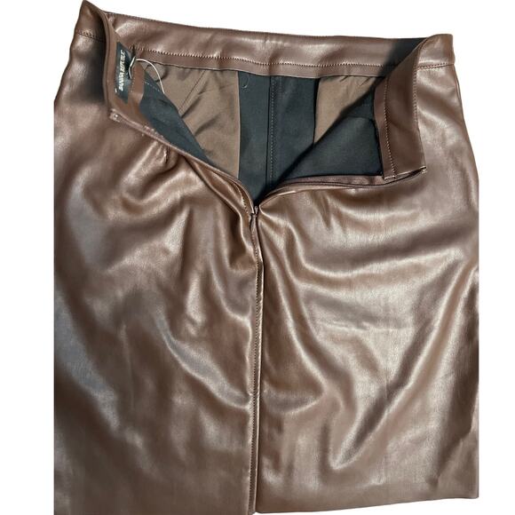 Banana Republic Dark Brown Vegan‎ Leather Mini Skirt Size 0 - Picture 7 of 8